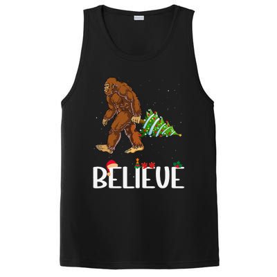 Funny Bigfoot Christmas Tree Lights Funny Sasquatch Believe PosiCharge Competitor Tank