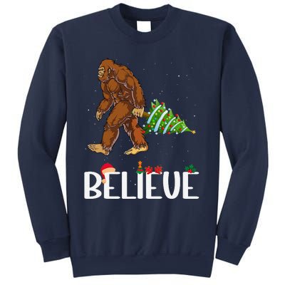 Funny Bigfoot Christmas Tree Lights Funny Sasquatch Believe Sweatshirt