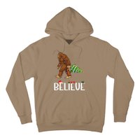 Funny Bigfoot Christmas Tree Lights Funny Sasquatch Believe Hoodie