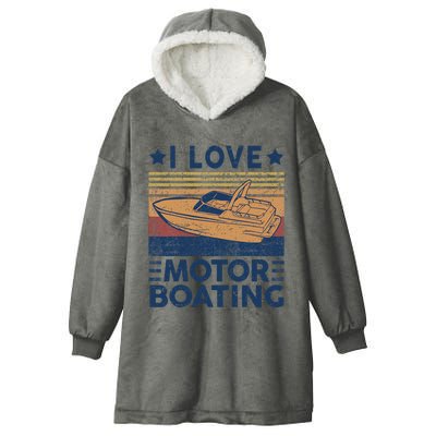 Funny Boat Captain I Love Motorboating Motorboating Hooded Wearable Blanket