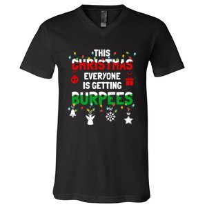 Funny Burpee Christmas Workout Fitness Sarcastic V-Neck T-Shirt