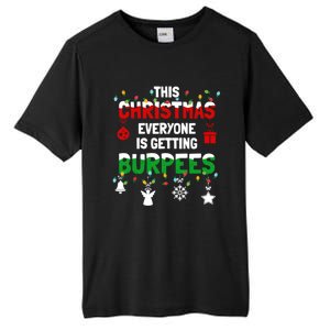 Funny Burpee Christmas Workout Fitness Sarcastic Tall Fusion ChromaSoft Performance T-Shirt