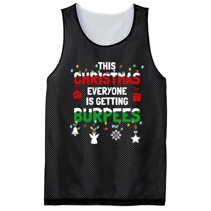 Funny Burpee Christmas Workout Fitness Sarcastic Mesh Reversible Basketball Jersey Tank