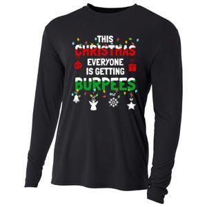 Funny Burpee Christmas Workout Fitness Sarcastic Cooling Performance Long Sleeve Crew