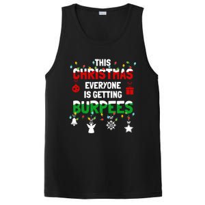 Funny Burpee Christmas Workout Fitness Sarcastic PosiCharge Competitor Tank