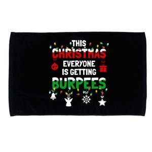 Funny Burpee Christmas Workout Fitness Sarcastic Microfiber Hand Towel