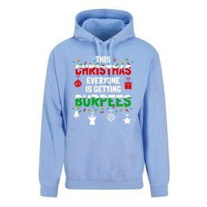 Funny Burpee Christmas Workout Fitness Sarcastic Unisex Surf Hoodie