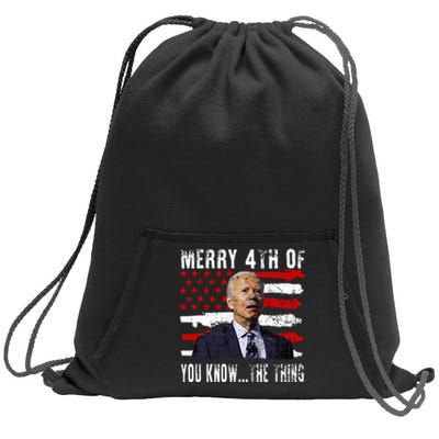 Funny Biden Confused Merry Happy 4th Of You Know...The Thing Sweatshirt Cinch Pack Bag