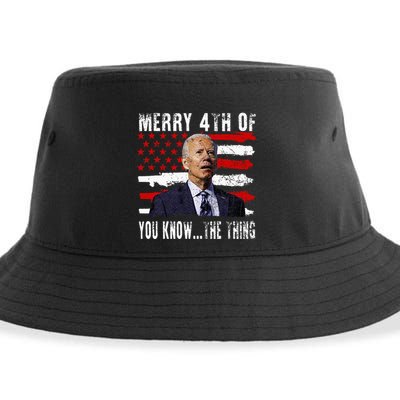 Funny Biden Confused Merry Happy 4th Of You Know...The Thing Sustainable Bucket Hat