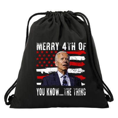 Funny Biden Confused Merry Happy 4th Of You Know...The Thing Drawstring Bag