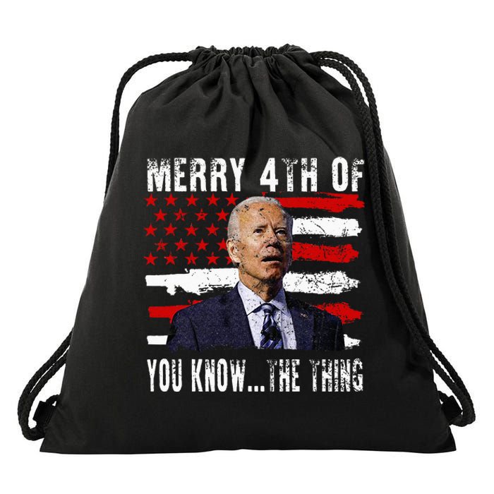 Funny Biden Confused Merry Happy 4th Of You Know...The Thing Drawstring Bag