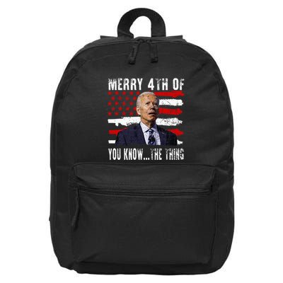 Funny Biden Confused Merry Happy 4th Of You Know...The Thing 16 in Basic Backpack
