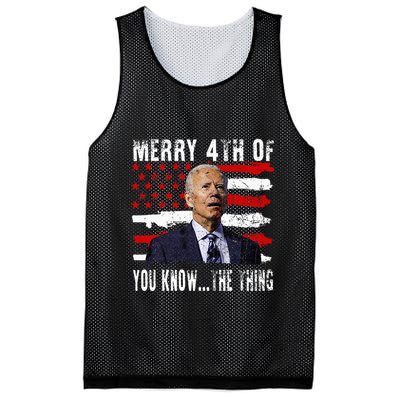 Funny Biden Confused Merry Happy 4th Of You Know...The Thing Mesh Reversible Basketball Jersey Tank