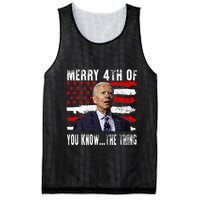 Funny Biden Confused Merry Happy 4th Of You Know...The Thing Mesh Reversible Basketball Jersey Tank