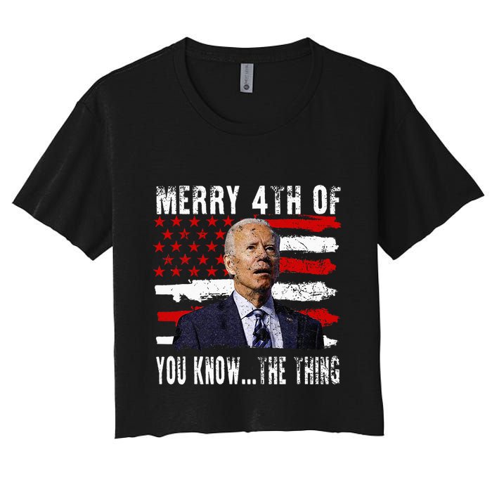 Funny Biden Confused Merry Happy 4th Of You Know...The Thing Crop Top
