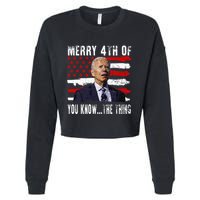 Funny Biden Confused Merry Happy 4th Of You Know...The Thing Cropped Pullover Crew