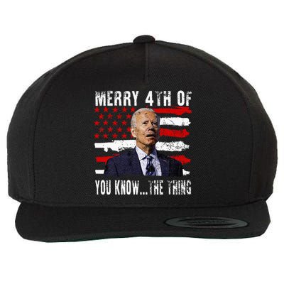 Funny Biden Confused Merry Happy 4th Of You Know...The Thing Wool Snapback Cap