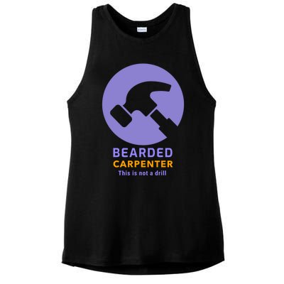 Funny Bearded Carpenter This Is Not A Drill Woodwork Meaningful Gift Ladies PosiCharge Tri-Blend Wicking Tank