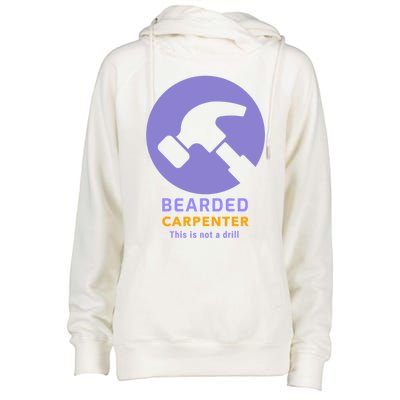 Funny Bearded Carpenter This Is Not A Drill Woodwork Meaningful Gift Womens Funnel Neck Pullover Hood