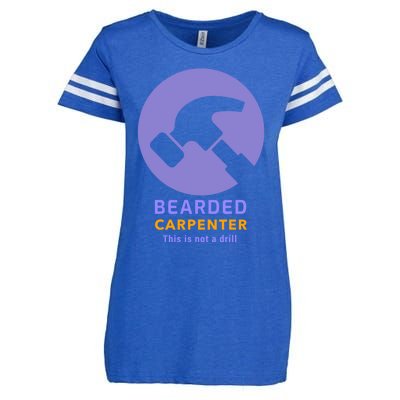 Funny Bearded Carpenter This Is Not A Drill Woodwork Meaningful Gift Enza Ladies Jersey Football T-Shirt