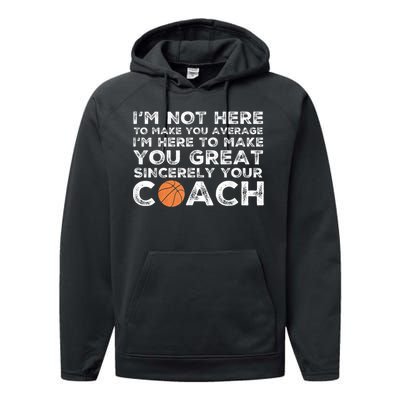 Funny Basketball Coach Basketball Coaching Performance Fleece Hoodie