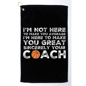 Funny Basketball Coach Basketball Coaching Platinum Collection Golf Towel