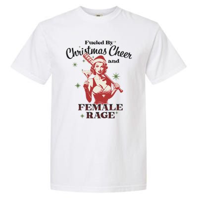 Fueled By Christmas Cheer And Female Rage Funny Liberal Garment-Dyed Heavyweight T-Shirt