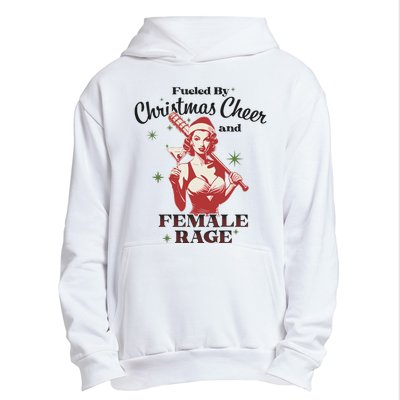 Fueled By Christmas Cheer And Female Rage Funny Liberal Urban Pullover Hoodie