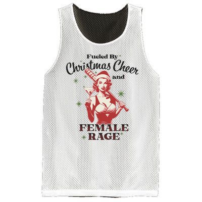 Fueled By Christmas Cheer And Female Rage Funny Liberal Mesh Reversible Basketball Jersey Tank