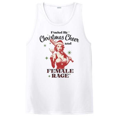 Fueled By Christmas Cheer And Female Rage Funny Liberal PosiCharge Competitor Tank