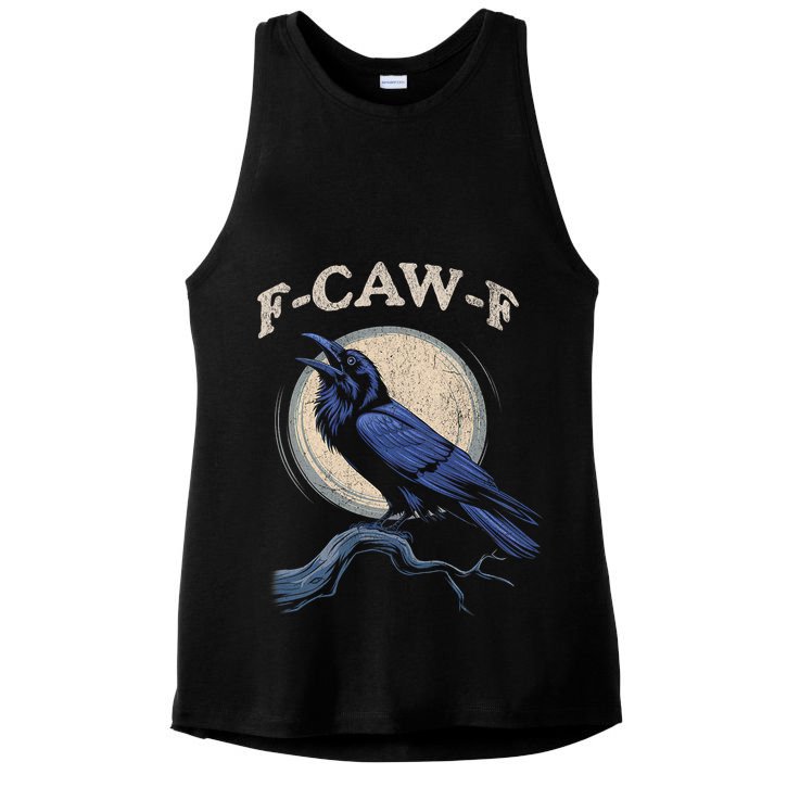 Funny Black Crow F-Caw-F Crow Lover  Ladies PosiCharge Tri-Blend Wicking Tank