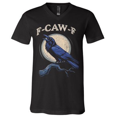 Funny Black Crow F-Caw-F Crow Lover  V-Neck T-Shirt