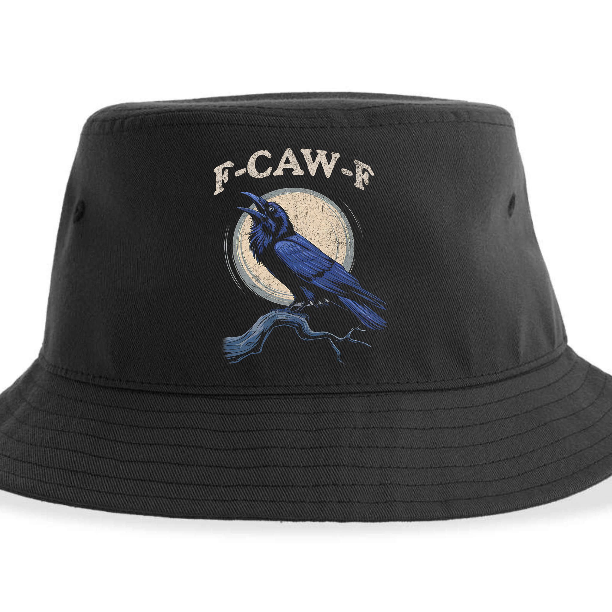 Funny Black Crow F-Caw-F Crow Lover  Sustainable Bucket Hat