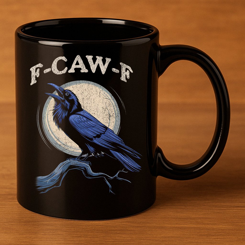 Funny Black Crow F-Caw-F Crow Lover  11oz C Handle Ceramic Mug
