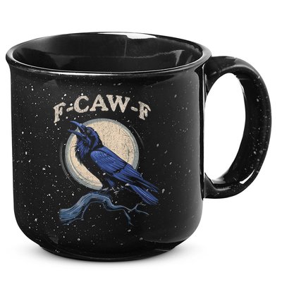 Funny Black Crow F-Caw-F Crow Lover  15oz Campfire Ceramic Mug