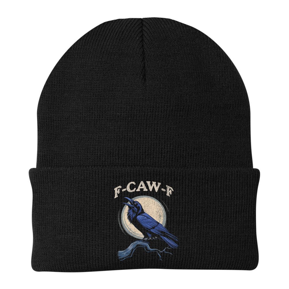 Funny Black Crow F-Caw-F Crow Lover  Beanie