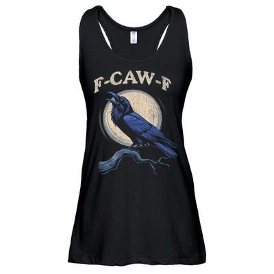 Funny Black Crow F-Caw-F Crow Lover  Ladies Essential Flowy Tank