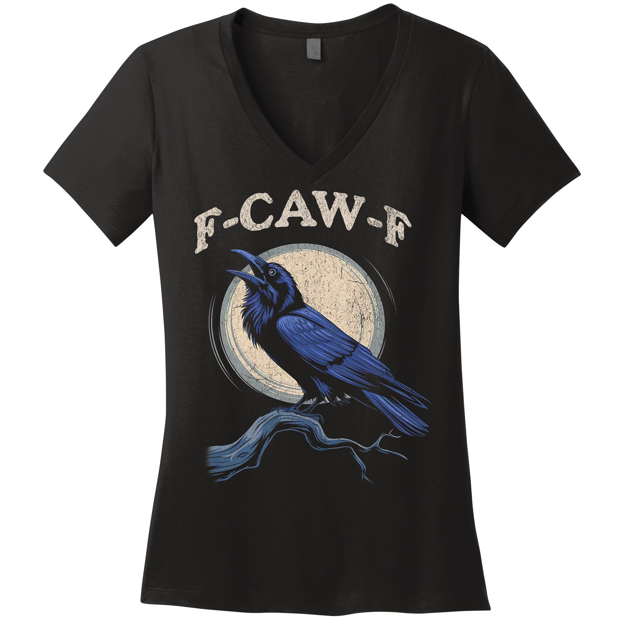 Funny Black Crow F-Caw-F Crow Lover  Women's V-Neck T-Shirt