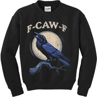 Funny Black Crow F-Caw-F Crow Lover  Kids Sweatshirt
