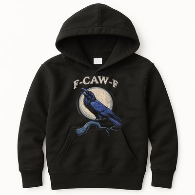 Funny Black Crow F-Caw-F Crow Lover  Kids Hoodie