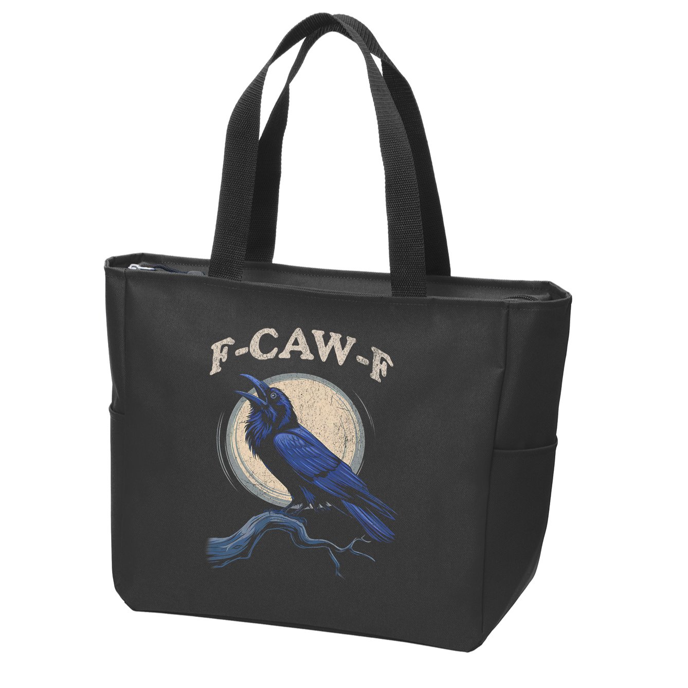 Funny Black Crow F-Caw-F Crow Lover  Zip Tote Bag