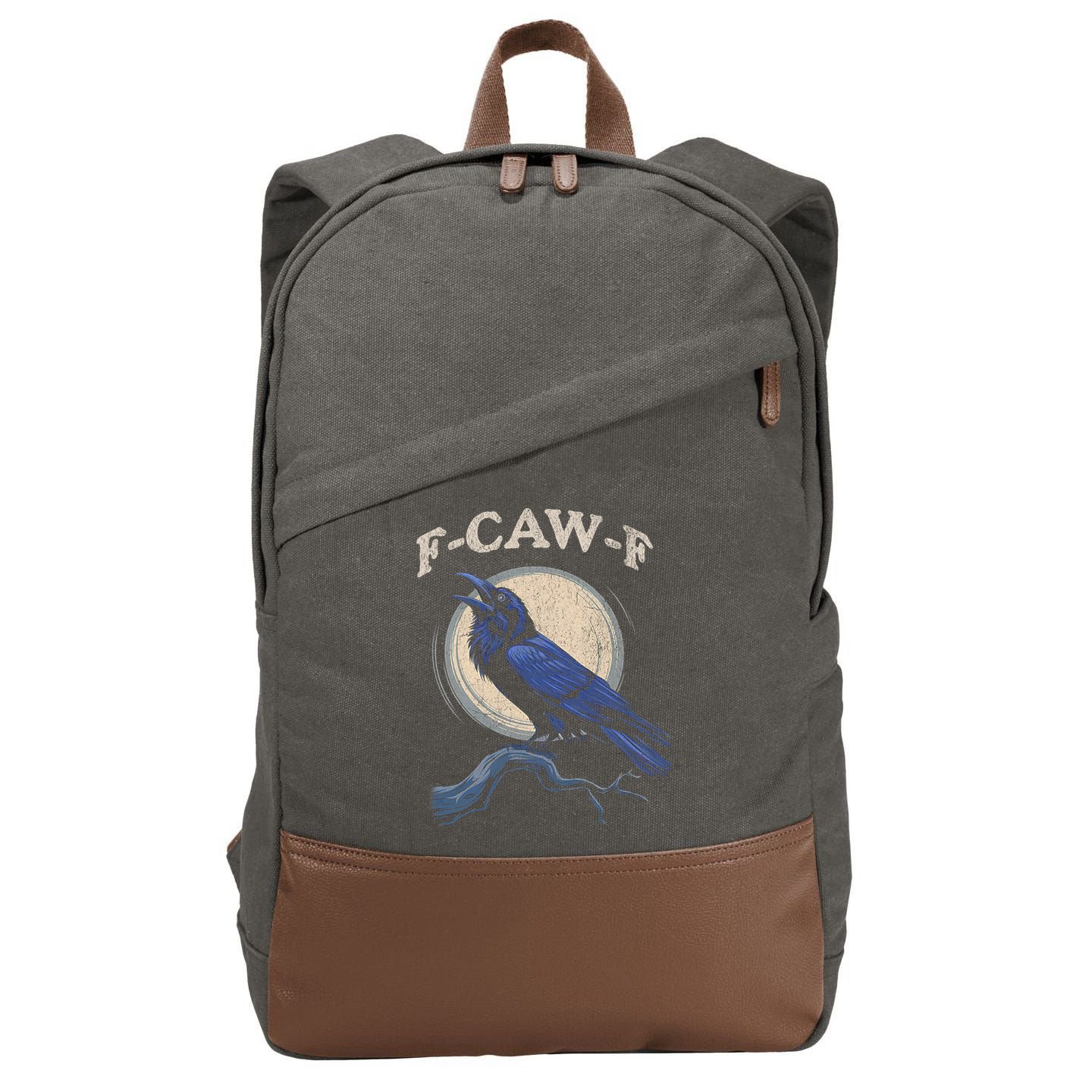 Funny Black Crow F-Caw-F Crow Lover  Cotton Canvas Backpack