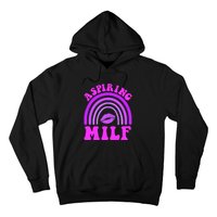 Funny Breast Cancer Aspiring Milf Retro Rainbow Hoodie