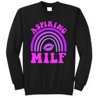 Funny Breast Cancer Aspiring Milf Retro Rainbow Sweatshirt