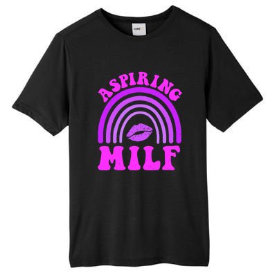 Funny Breast Cancer Aspiring Milf Retro Rainbow Tall Fusion ChromaSoft Performance T-Shirt