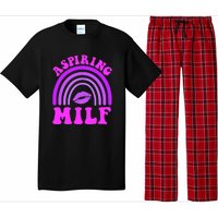 Funny Breast Cancer Aspiring Milf Retro Rainbow Pajama Set