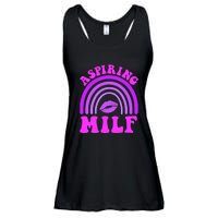 Funny Breast Cancer Aspiring Milf Retro Rainbow Ladies Essential Flowy Tank