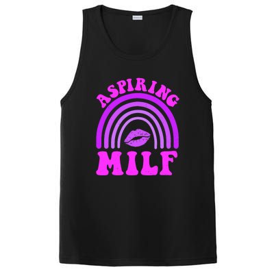 Funny Breast Cancer Aspiring Milf Retro Rainbow PosiCharge Competitor Tank