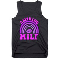 Funny Breast Cancer Aspiring Milf Retro Rainbow Tank Top