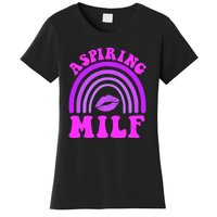 Funny Breast Cancer Aspiring Milf Retro Rainbow Women's T-Shirt